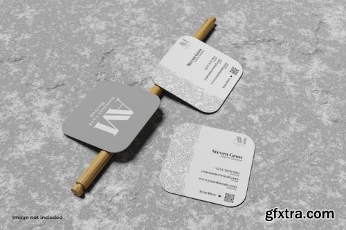 Photorealistic square business card mockup