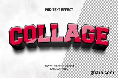 3D Text Effect Collage Style