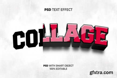 3D Text Effect Collage Style
