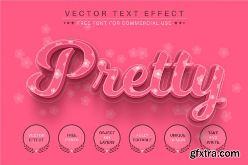 CreativeMarket - Pink Flower - Editable Text Effect 6734837