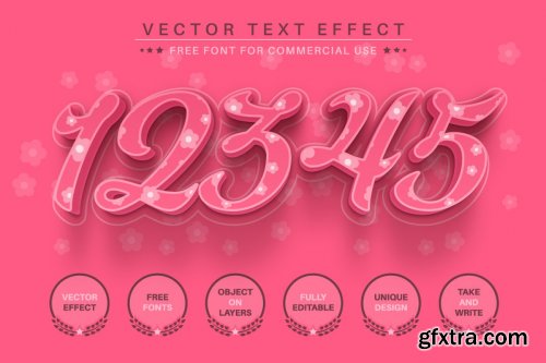 CreativeMarket - Pink Flower - Editable Text Effect 6734837