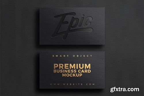 CreativeMarket - 20 Gold Foil Business Card Mockup 7096458