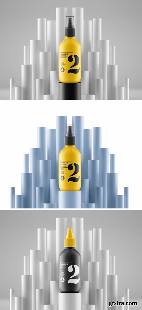  Glossy Plastic Bottle Mockup 461121174