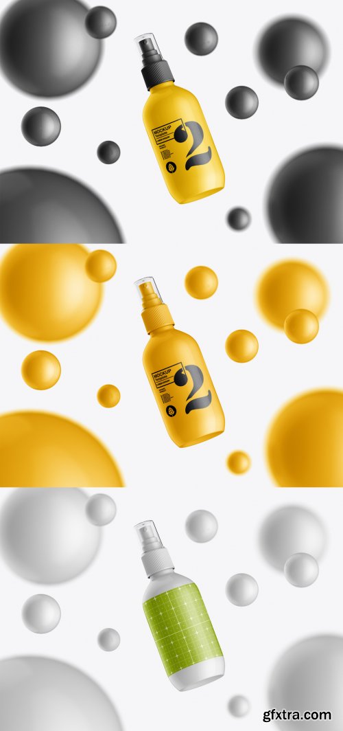 Glossy Plastic Bottle Mockup 483482361