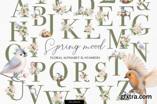 Spring Alphabet Clipart