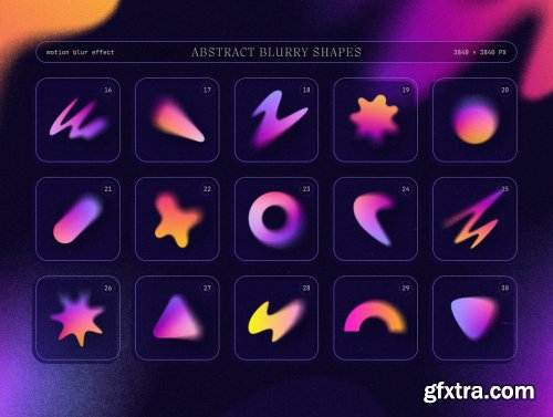Blurry gradient shapes collection