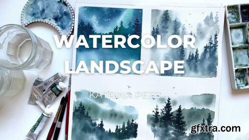  Watercolor Forest Landscape Painting: Learn how to paint watercolor trees in mist and birds