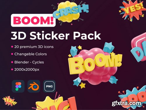 BOOM! 3D Sticker Pack