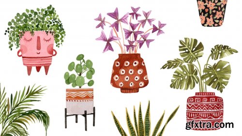  Paint Potted Plants in Watercolor: A 14 Day Art Challenge