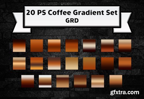 CreativeMarket - Photoshop Coffee gradient set GRD 7168201
