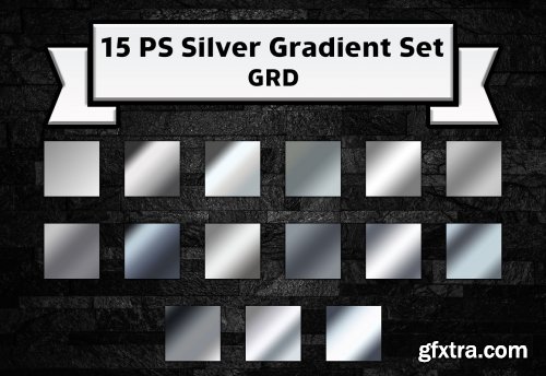 CreativeMarket - Photoshop silver gradient bundle GRD 7168175