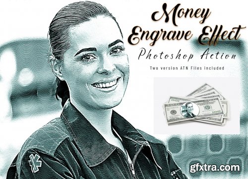 CreativeMarket - Money Engrave Effect PS Action 7171803
