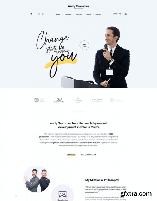 Andy Grammer - Personal Coach PSD Template