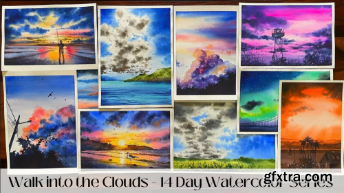  Walk into the Clouds - 14 days of Watercolor Exercise