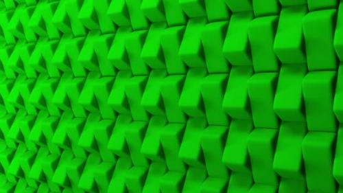 Videohive - 3D Rotating Green Bricks Wall Background - 37492659 - 37492659