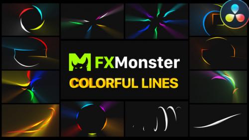 Videohive - Colorful Flying Lines | DaVinci Resolve - 37648931 - 37648931