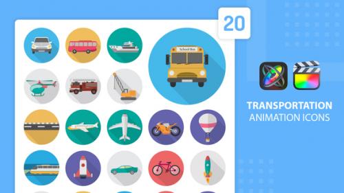 Videohive - Transportation Animation Icons | Final Cut Pro & Apple Motion - 37498569 - 37498569