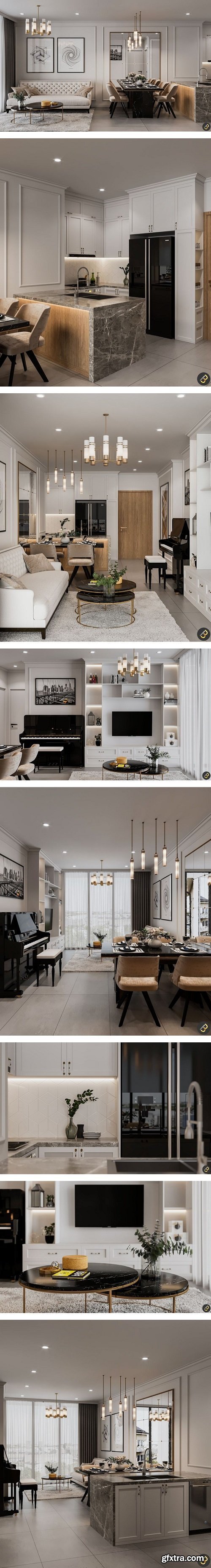 Interior Kitchen - Livingroom Scene By ThanhBinh