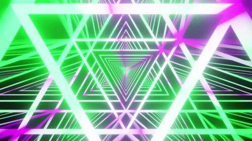 Videohive - Triangle Tunnel Neon Background Vj Loop 4K - 37834605 - 37834605