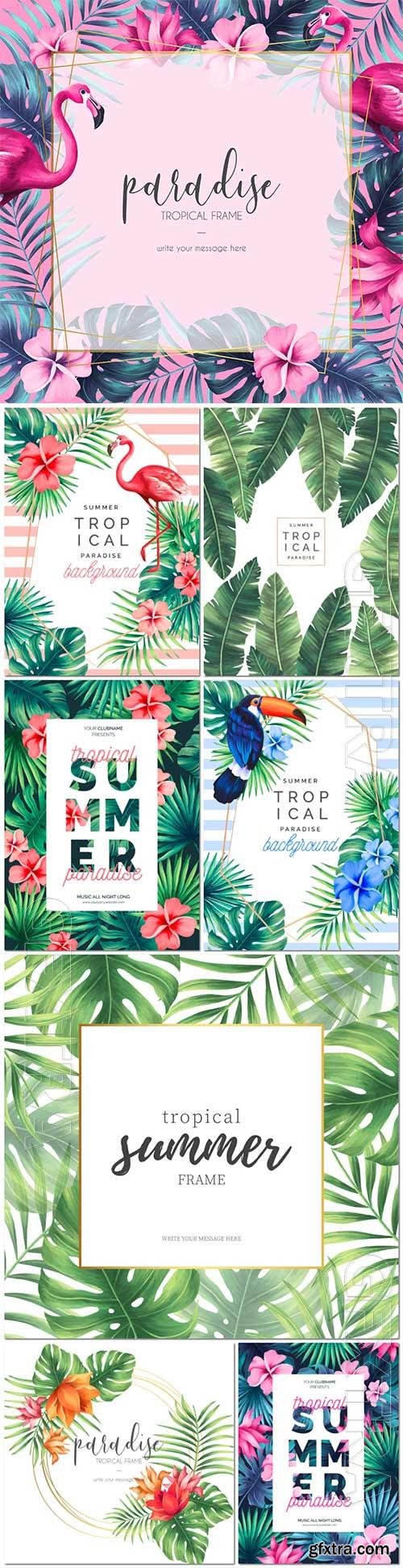 Tropical paradise background vector illustration