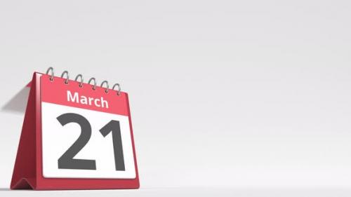 Videohive - March 22 Date on the Flip Desk Calendar Page - 37935208 - 37935208