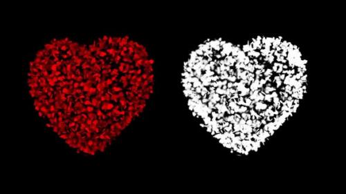 Videohive - Abstract Romantic Red And White Hearts Rotate Motion Background Loop - 37262291 - 37262291