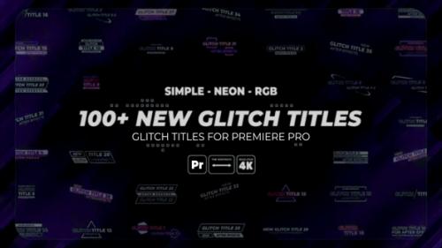 Videohive - 100+ Glitch Title Mogrts | Simple | Neon | RGB - 37897893 - 37897893