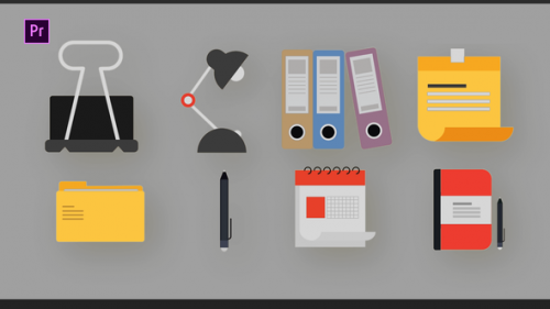 Videohive - Office Elements Icons - 38007836 - 38007836
