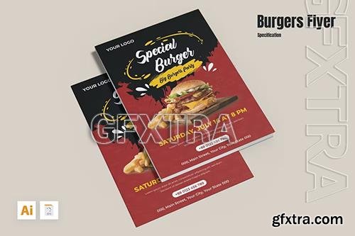 Burgers Flyer Template V2KZRP5