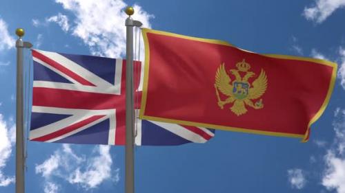 Videohive - United Kingdom Flag Vs Montenegro Flag On Flagpole - 37966840 - 37966840