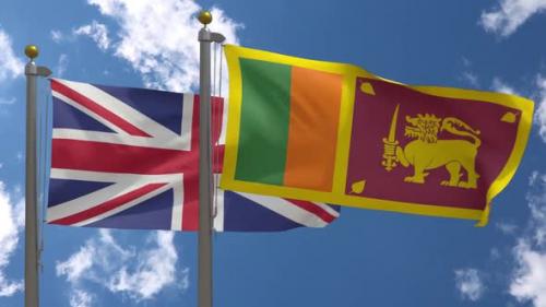 Videohive - United Kingdom Flag Vs Sri Lanka Flag On Flagpole - 37966851 - 37966851
