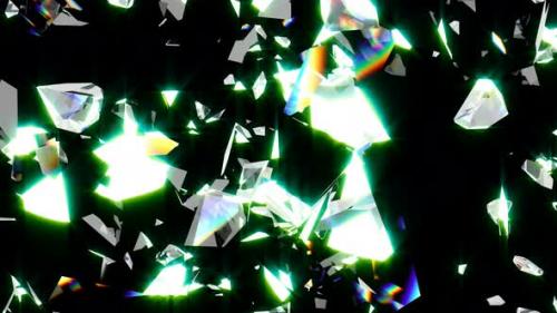 Videohive - Shine Crystal Star Explosion Burst with Pieces on Black Nature Energy - 37968002 - 37968002