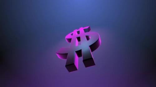 Videohive - 3d Dollar Sign Rotates on a Blue Background - 37968325 - 37968325