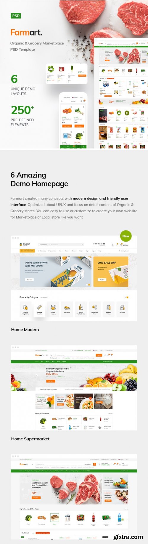 Farmart - Foods & Grocery Marketplace PSD Template