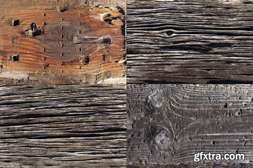 18 Weathered Wood Textures / Backgrounds