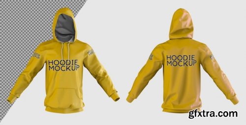 Hoodie front and back view mockup