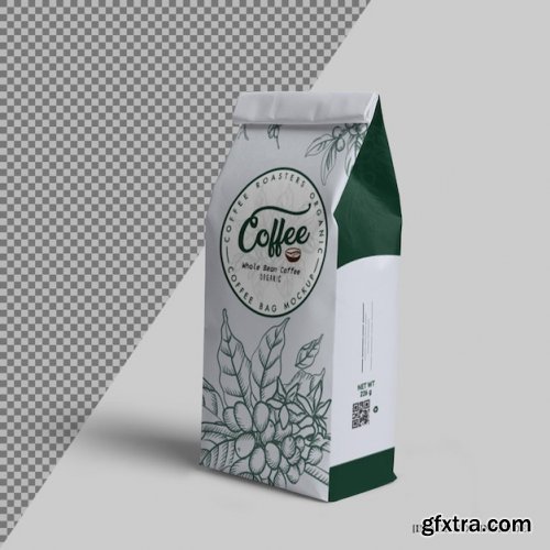 Foil coffee pouch bag packaging mockup