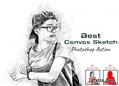 CreativeMarket - Best Canvas Sketch Photoshop Action 7199172