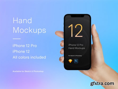 2 Hands Mockups iPhone 12 Pro & iPhone 12
