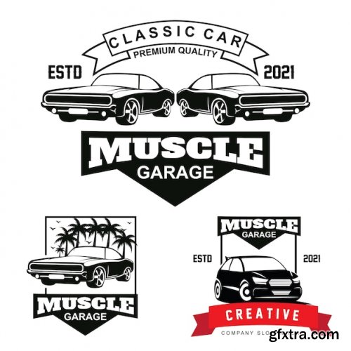 American muscle car logo vector