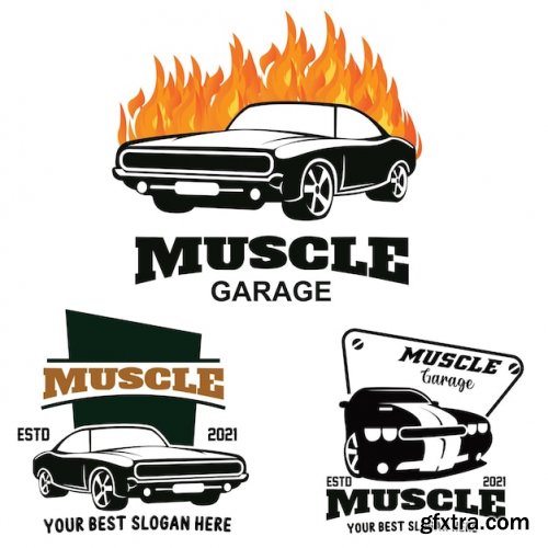 American muscle car logo vector
