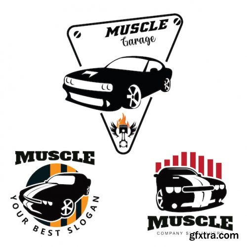 American muscle car logo vector