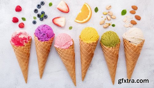 Various of ice cream flavor