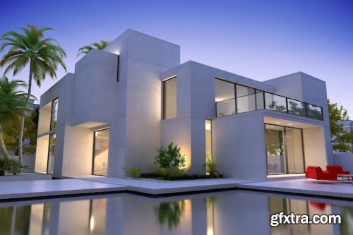 3d rendering of Beautiful modern houses