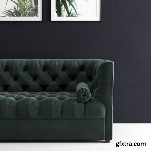 Green Velvet Chester Sofa And Frames