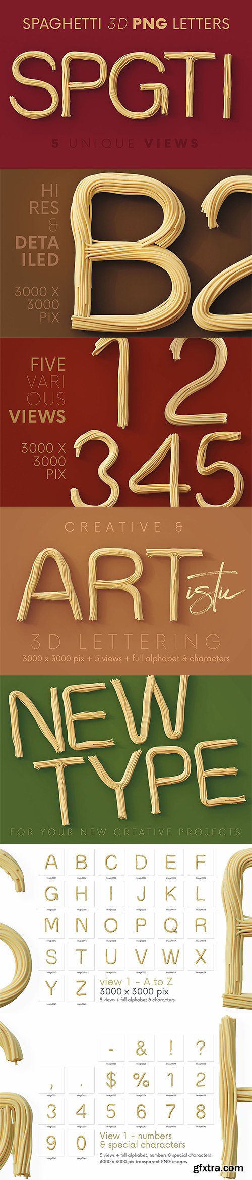 CreativeMarket - Spaghetti - 3D Lettering 7198850