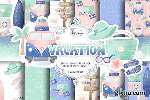 Vacation digital paper pack