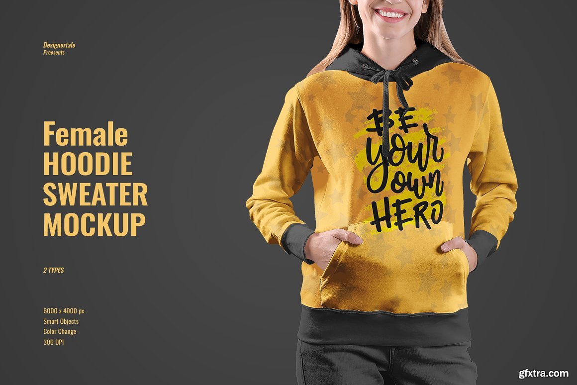CreativeMarket Female Hoodie Sweater Mockup 7260858 GFxtra