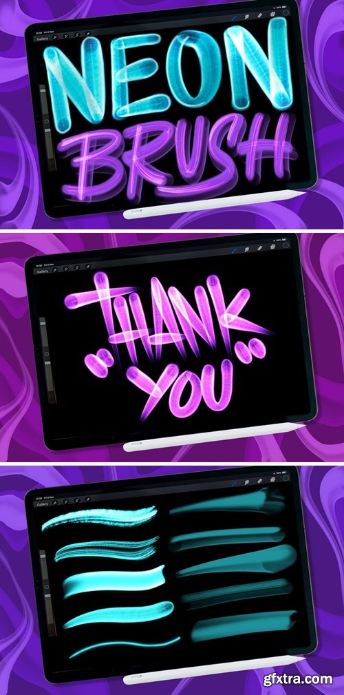 Neon Light Brush Procreate G5J98ZN » GFxtra