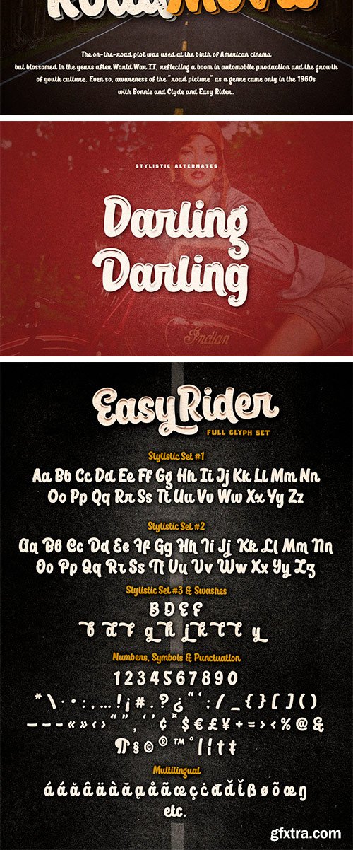 Easy Rider - Layered Vintage Playful Script Easy Rider - Layered Vintage Playful Script